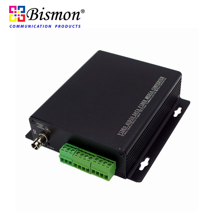 4-CH Audio unbalanced Converter Single fiber 20KM(SM), FC Connector